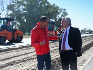 El presidente recorrió las obras de la nueva Variante Cañuelas que conectará la Autopista Ezeiza-Cañuelas con la Ruta Nacional 3