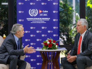 El presidente se reunió con su par de Cuba, Miguel Díaz-Canel