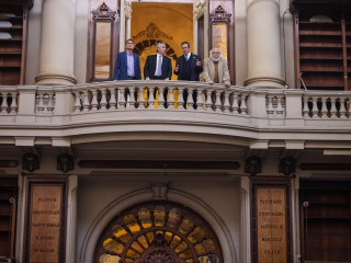 El presidente recorrió obras de restauración y puesta en valor de la ex sede de la Biblioteca Nacional y de la Basílica San Francisco de Asís