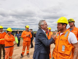 El presidente recorrió las obras de transformación en autopista de la Ruta Nacional N°3