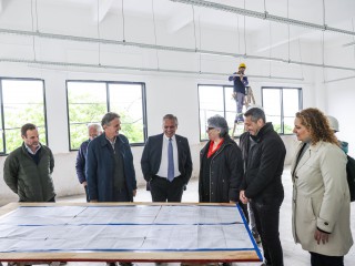 El presidente recorrió las obras del primer edificio propio de la Universidad Nacional de las Artes en el barrio de La Boca