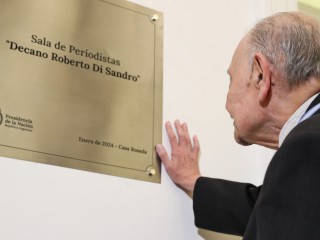 Tribute to the Dean of the Journalists' Room, Roberto 'Tano' Di Sandro, in Casa Rosada