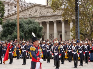 Historic Changing of the Guard with the Regiments of Grenadiers, Patricios and General Iriarte in Plaza de Mayo