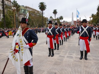Historic Changing of the Guard with the Regiments of Grenadiers, Patricios and General Iriarte in Plaza de Mayo