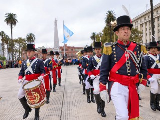Historic Changing of the Guard with the Regiments of Grenadiers, Patricios and General Iriarte in Plaza de Mayo