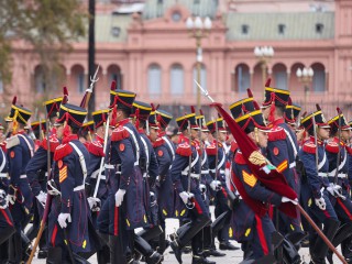 Historic Changing of the Guard with the Regiments of Grenadiers, Patricios and General Iriarte in Plaza de Mayo