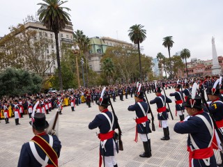 Historic Changing of the Guard with the Regiments of Grenadiers, Patricios and General Iriarte in Plaza de Mayo