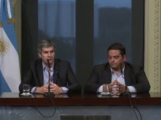 Conferencia de Prensa de Marcos Peña y Jorge Triaca en Casa Rosada.