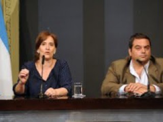 Conferencia de prensa de Gabriela Michetti y Jorge Triaca, en Casa Rosada.